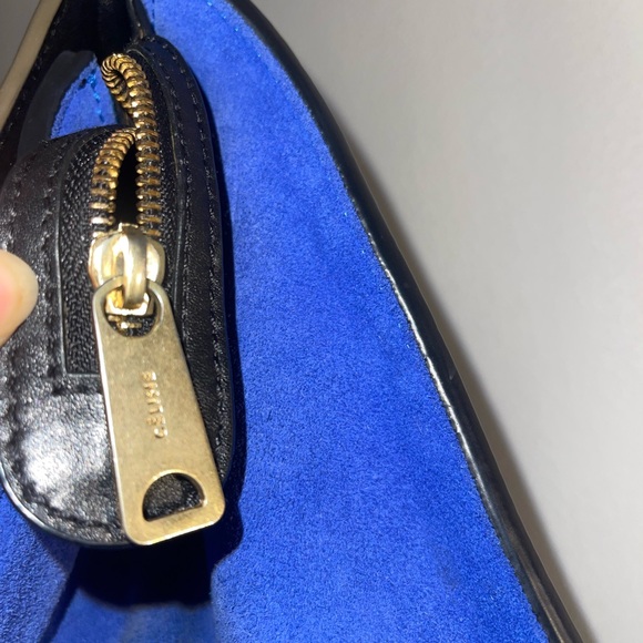 Authentic Celine trapeze crossbody hand bag Black and Blue Leather Bag - Picture 8 of 14